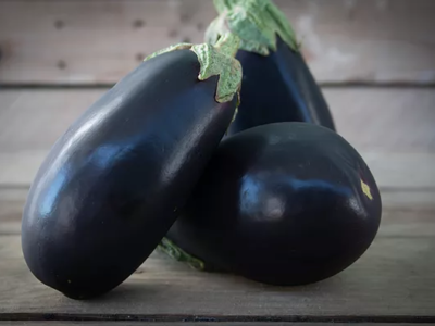 Organic eggplants