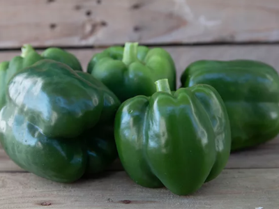Organic green bell peppers